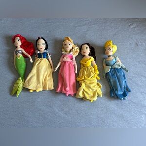 Disney Princess Plush Doll Set - Ariel, Snow White, Aurora , Belle, Cinderella